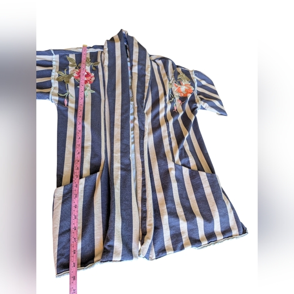 Anthropologie Aratta Silent Journey Crafted Embroidered Oversized Jacket Stripes - Picture 9 of 16